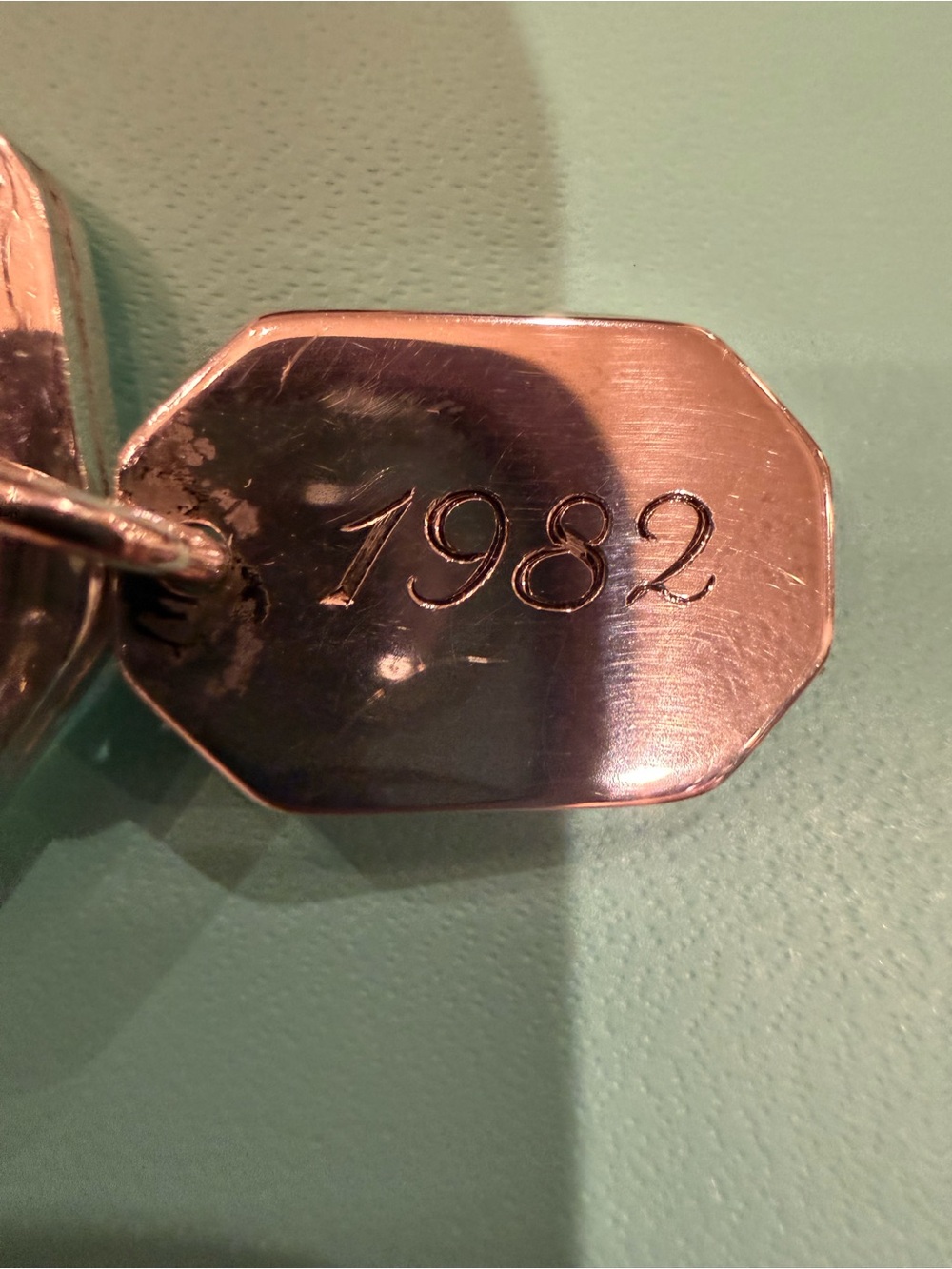 Tiffany & Co. Octagon Key Ring with 1982 and A&S tag - Picture 4 of 10